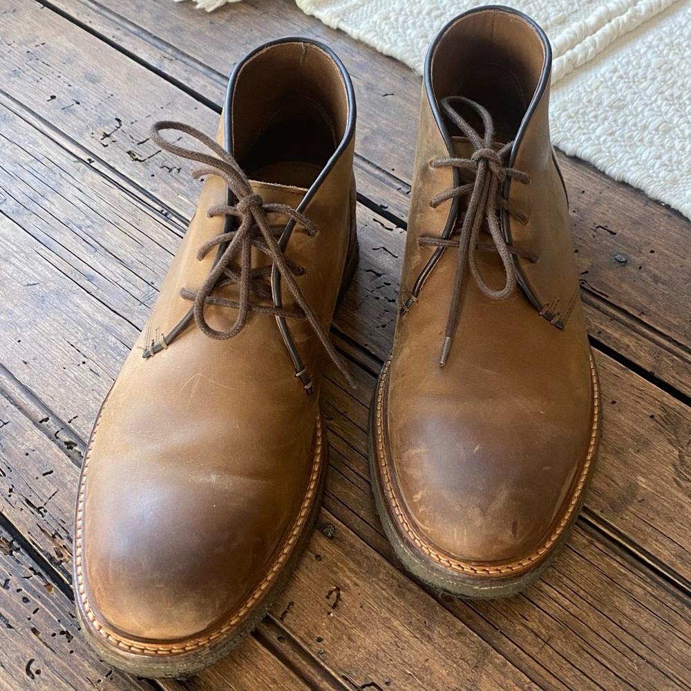 Johnston & Murphy Tan Brown Leather Chukka Boots - Picture 1 of 7